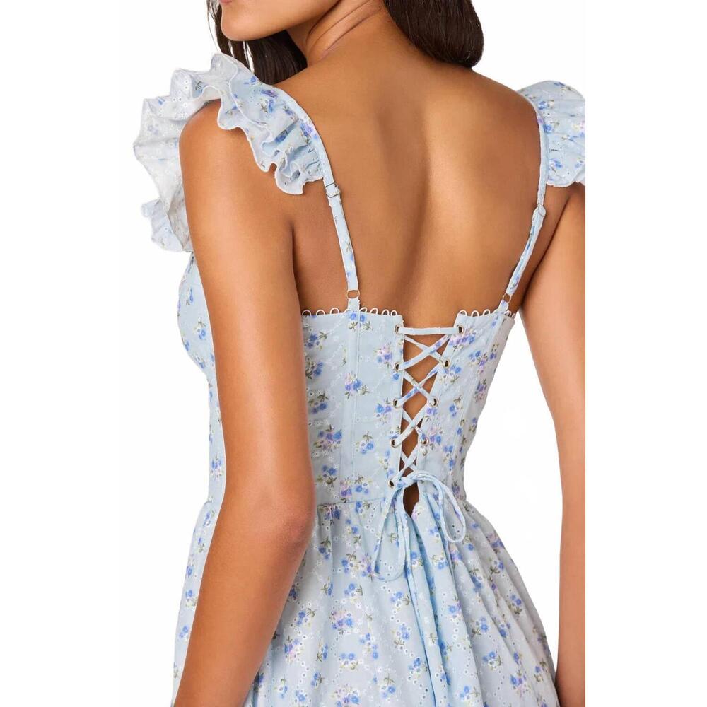 NEW ASTR wedelia floral dress in blue - Picture 7 of 7